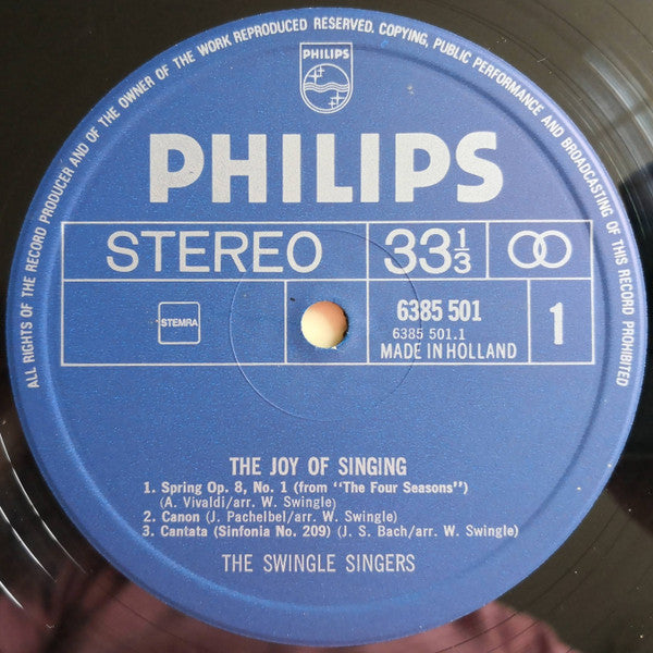 Les Swingle Singers : The Joy Of Singing (LP, Album, Promo)