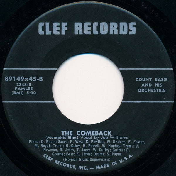 Count Basie Orchestra : Every Day / The Comeback (7")
