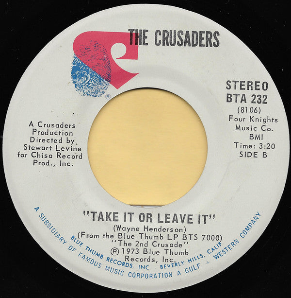 The Crusaders : That's How I Feel (7", Single)