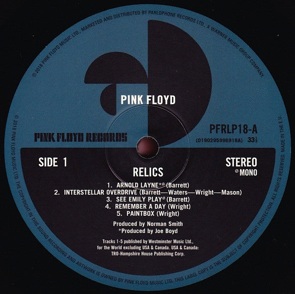 Pink Floyd : Relics (LP, Comp, Mono, RE, RM, 180)
