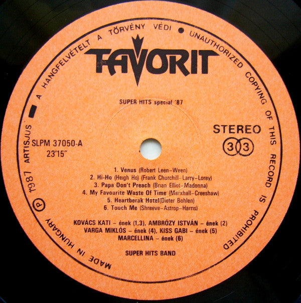 Various : Super Hits Special '87 (LP, Comp)