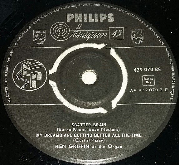 Ken Griffin (2) : Ken Griffin At The Organ (7", EP)