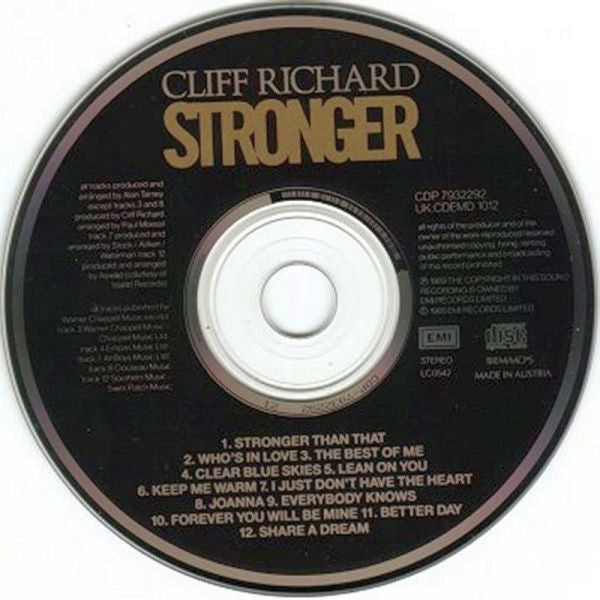 Cliff Richard : Stronger (CD, Album)