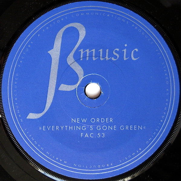 New Order : Procession / Everything's Gone Green (7", Single, Yel)