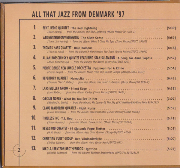 Various : All That Jazz From Denmark '97 (CD, Comp, Promo)