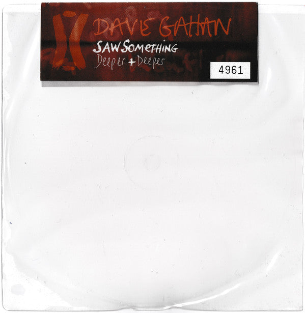 Dave Gahan : Saw Something / Deeper + Deeper (7", Single, Ltd, Num, Pic)