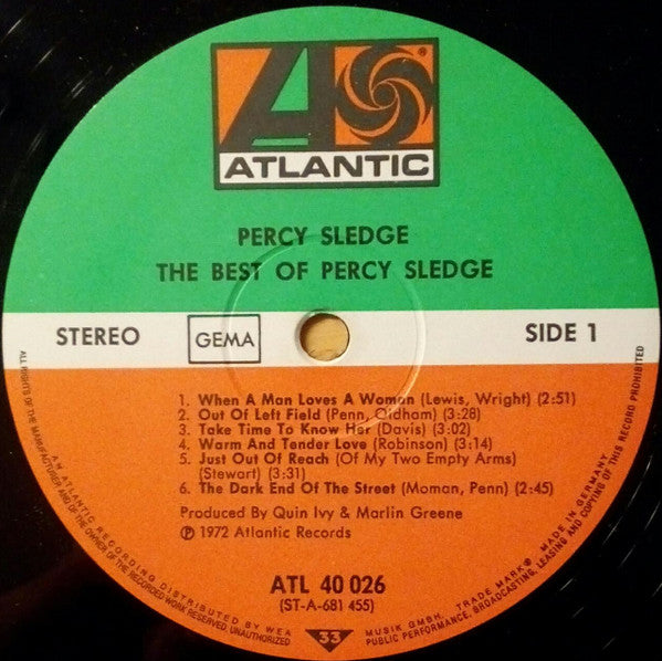 Percy Sledge : The Best Of Percy Sledge (LP, Comp, RE)