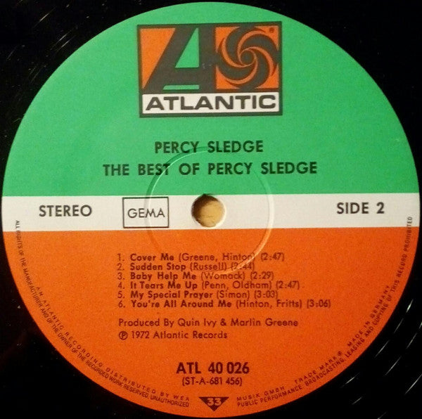 Percy Sledge : The Best Of Percy Sledge (LP, Comp, RE)