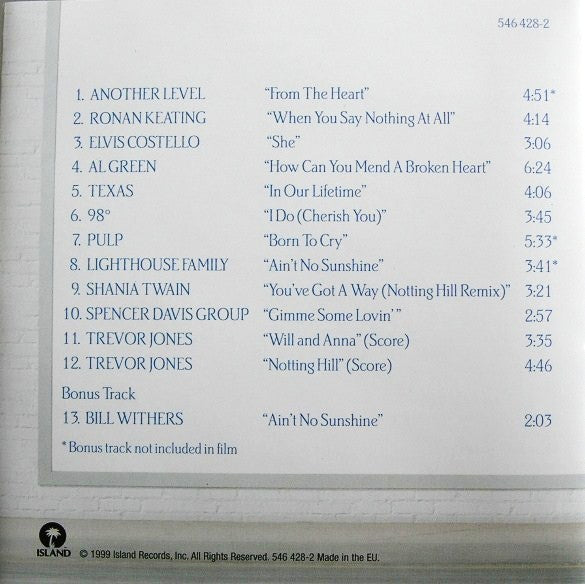 Various : Notting Hill (Music From The Motion Picture) (CD, Comp)