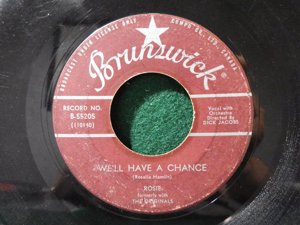 Rosie & The Originals : Lonely Blue Nights / We'll Have A Chance (7", Single)