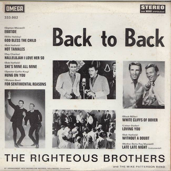 The Righteous Brothers : Back To Back (LP, Album)