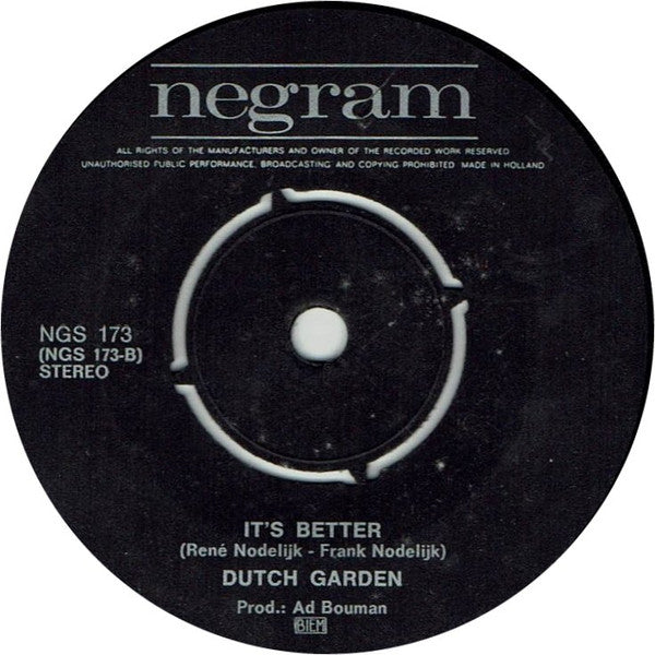 Dutch Garden : Dirty Poor Old Man / It's Better (7", Single)