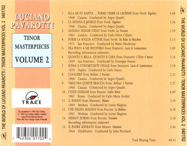 Luciano Pavarotti : The World Of Luciano Pavarotti - Tenor Masterpieces Volume 2 (CD, Comp)