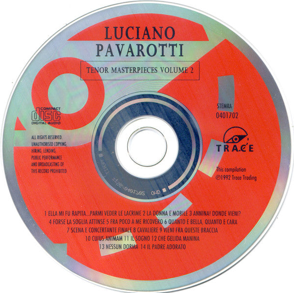 Luciano Pavarotti : The World Of Luciano Pavarotti - Tenor Masterpieces Volume 2 (CD, Comp)