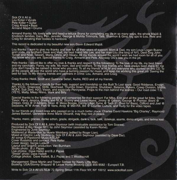 Sick Of It All : Call To Arms (CD, Album, M/Print)