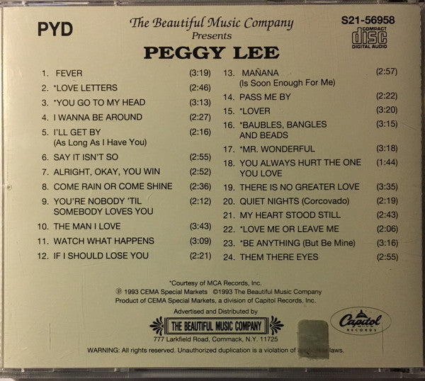 Peggy Lee : Peggy Lee (CD, Comp)