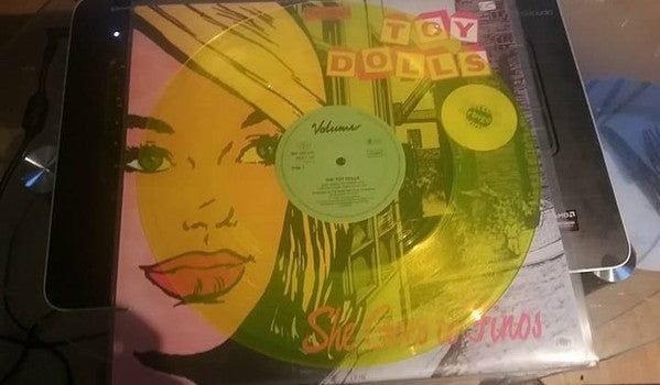 Toy Dolls : She Goes To Finos (12", Maxi, Yel)