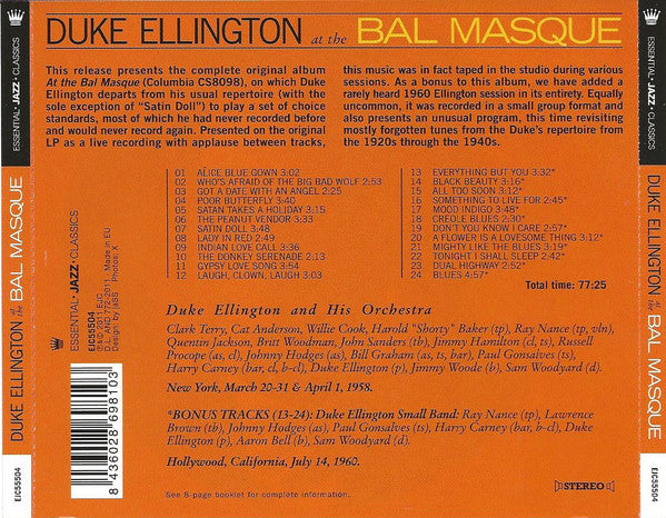 Duke Ellington : Duke Ellington At The Bal Masque (CD, RE)
