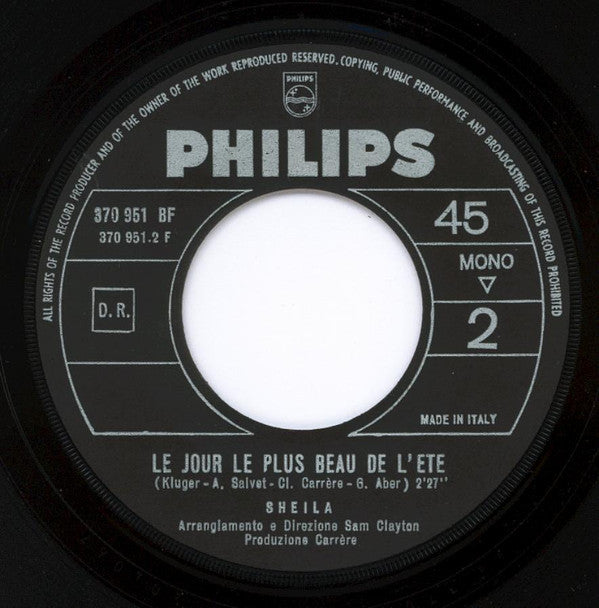 Sheila (5) : Adios Amor (7", Single, Mono)