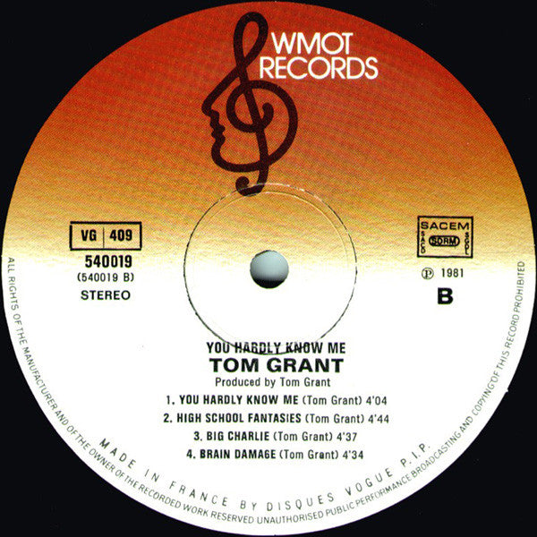 Tom Grant (2) : You Hardly Know Me (LP, Album)