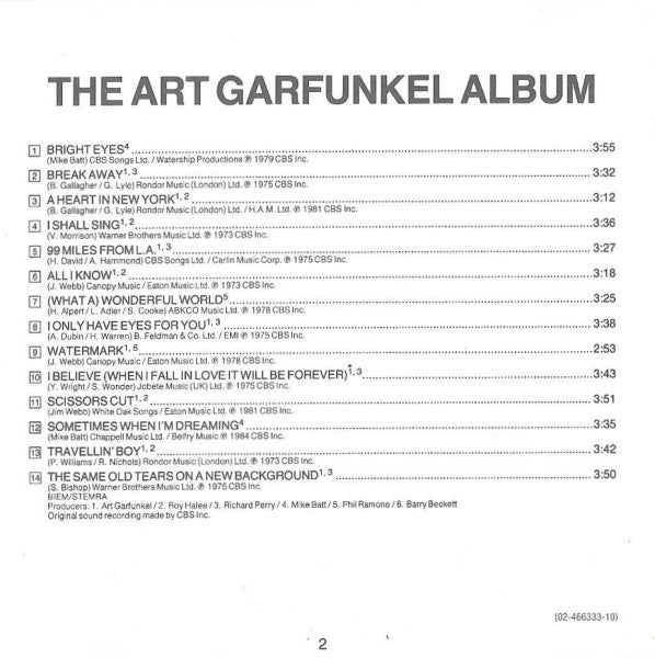 Art Garfunkel : The Art Garfunkel Album (CD, Album, Comp, RE)