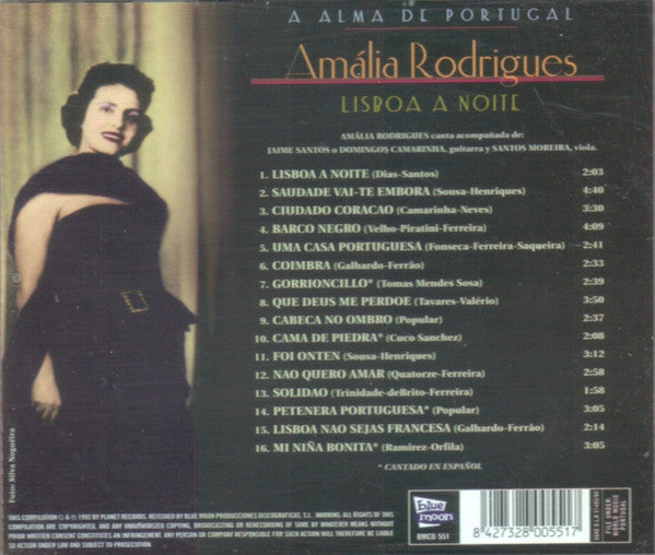 Amália Rodrigues : Lisboa A Noite (CD, Comp, RM)