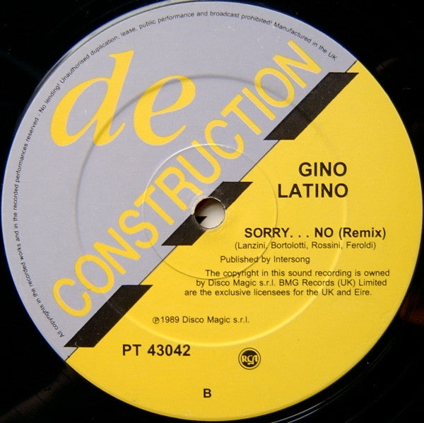 Gino Latino (2) : No Sorry (12")
