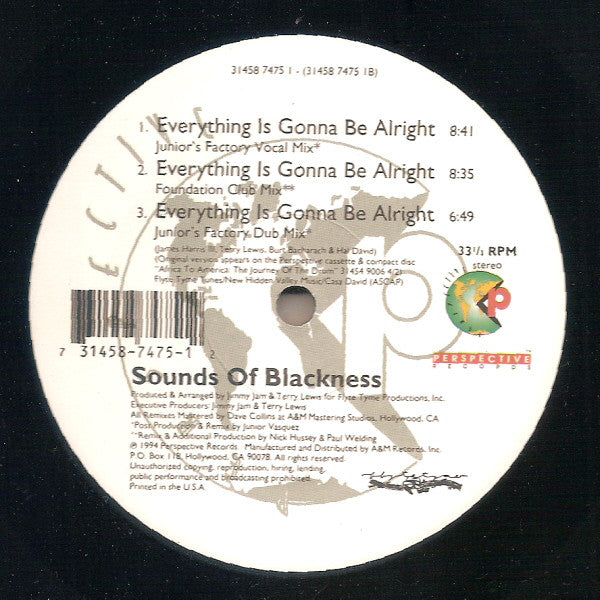Sounds Of Blackness : Everything Is Gonna Be Alright (12")