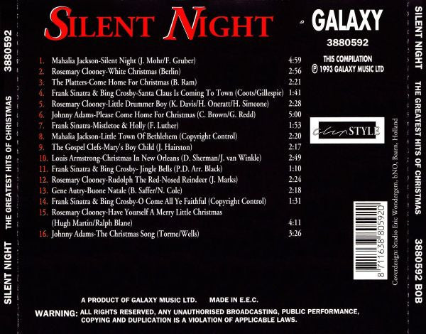 Various : Silent Night (The Greatest Hits Of Christmas) (CD, Comp)