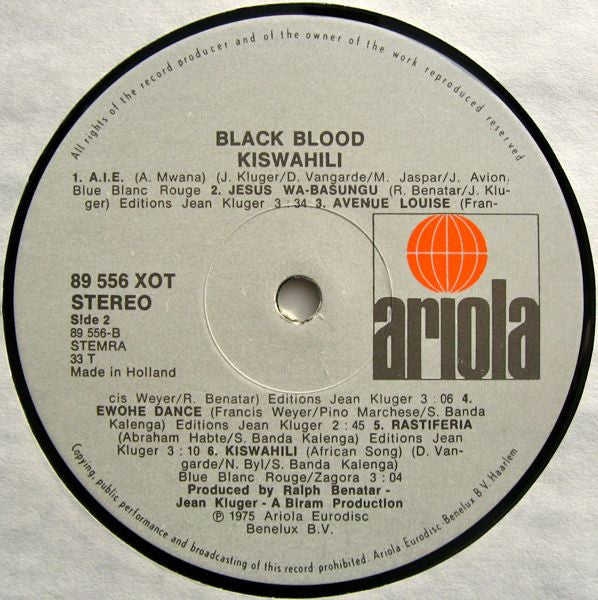 Black Blood (2) : Kiswahili (LP, Album)