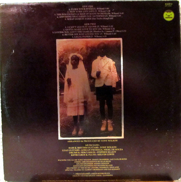 Tony Wilson (3) :  I Like Your Style (LP, Album, CBS)