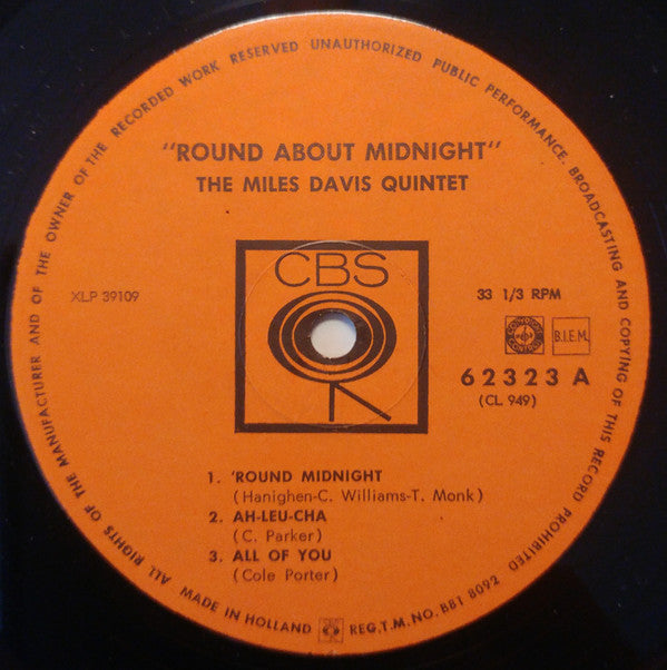 Miles Davis : 'Round About Midnight (LP, Album, Mono, RE)