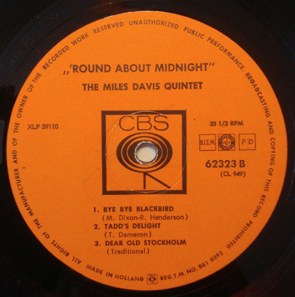 Miles Davis : 'Round About Midnight (LP, Album, Mono, RE)