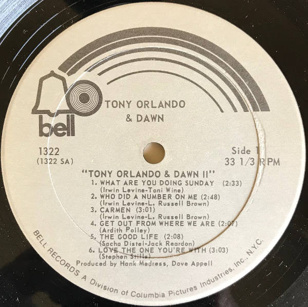 Tony Orlando & Dawn : Tony Orlando & Dawn II (LP, Album, Rei)