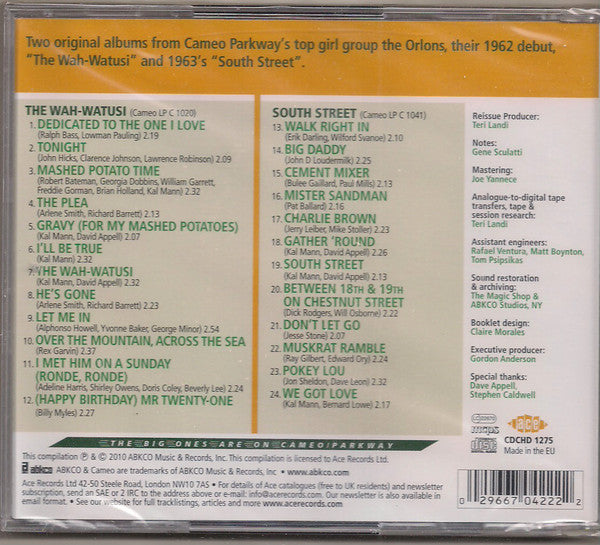 The Orlons : The Wah-Watusi & South Street (CD, Comp)