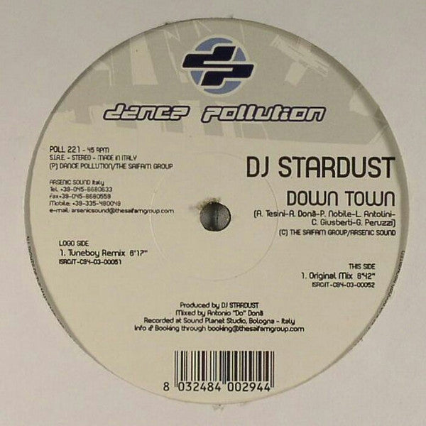 DJ Stardust : Down Town (12")