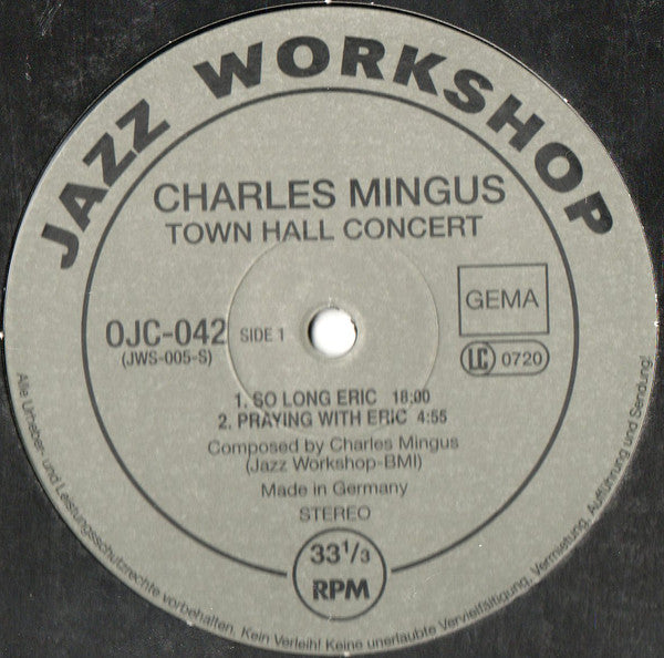 Charles Mingus : Town Hall Concert (LP, Album, RE)