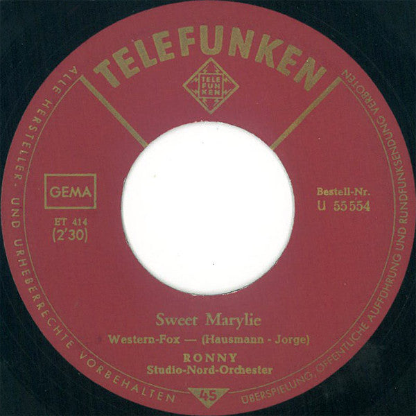 Ronny (4) : Sweet Marylie / Anja-Anja (7", Single, RP)
