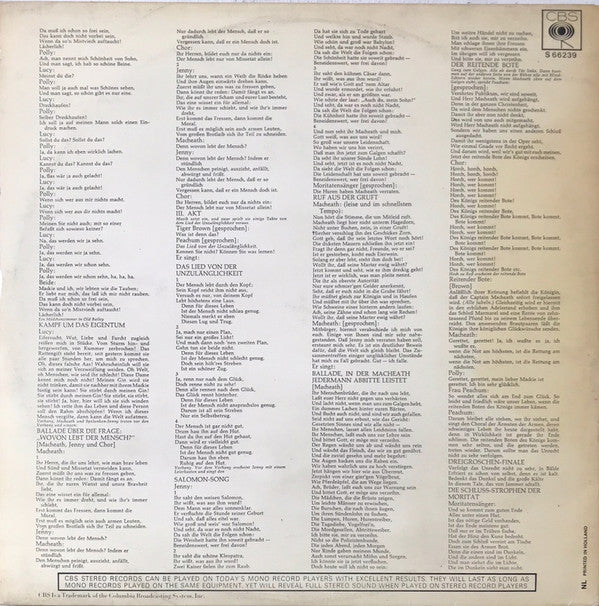 Kurt Weill, Bertolt Brecht, Lotte Lenya : Die Dreigroschenoper (2xLP, Album)