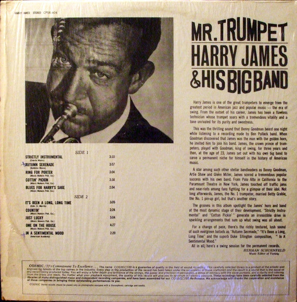 Harry James And His Big Band : Strictly Instrumental (LP, Comp)