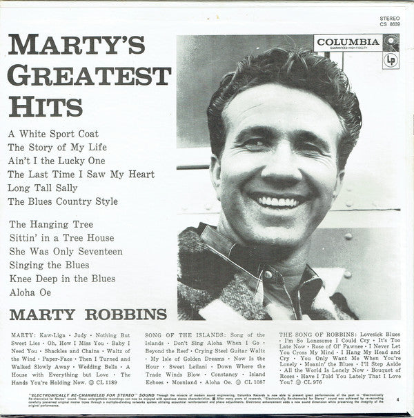 Marty Robbins : Marty's Greatest Hits (LP, Comp, RE)