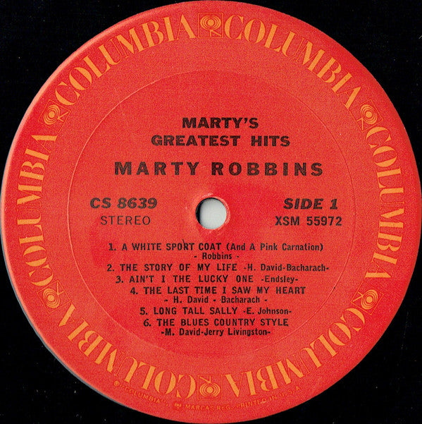 Marty Robbins : Marty's Greatest Hits (LP, Comp, RE)