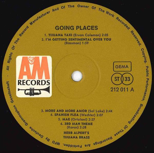 Herb Alpert And The Tijuana Brass* : !!Going Places!! (LP, Album, RE, A/B)