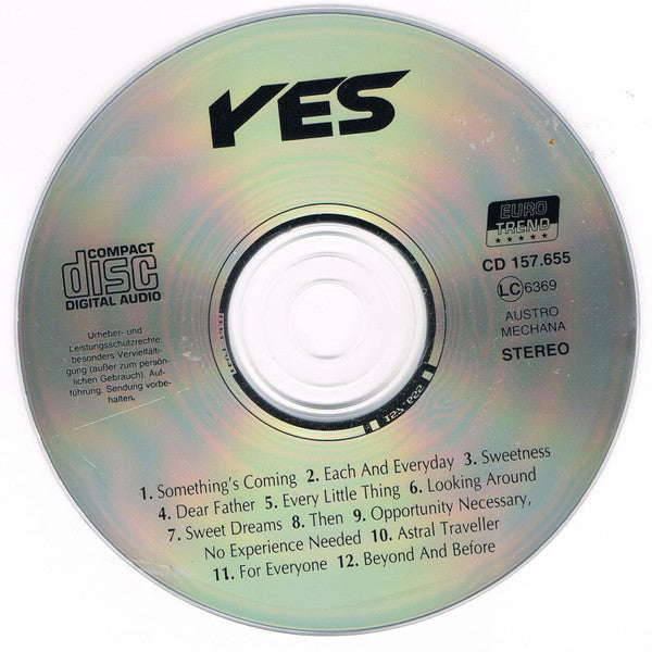 Yes : Yes (CD, Comp, Unofficial)