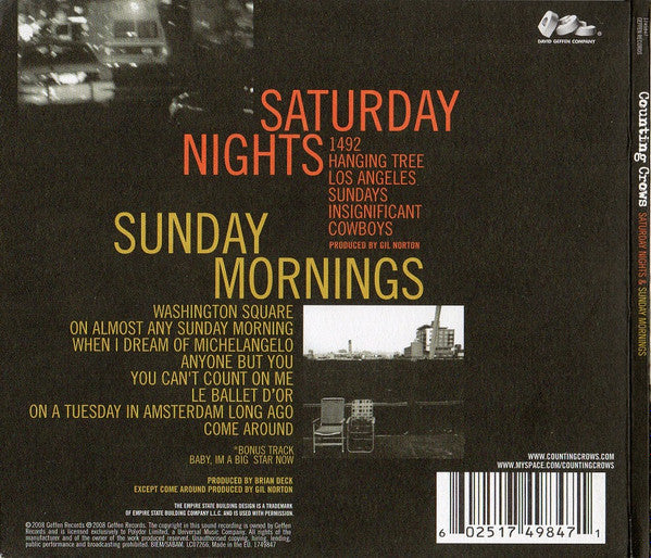 Counting Crows : Saturday Nights & Sunday Mornings (CD, Album, Gat)