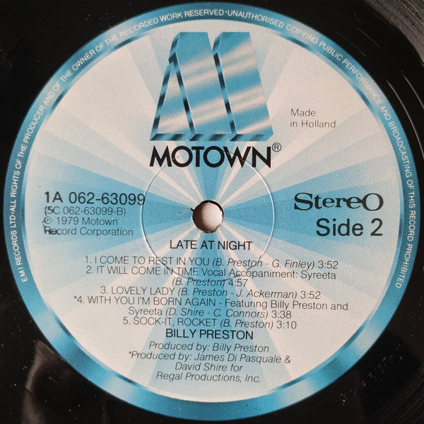 Billy Preston : Late At Night (LP, Album)