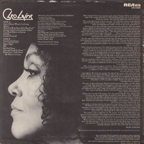 Cleo Laine : Cleo Laine Live!!! At Carnegie Hall (LP, Album)