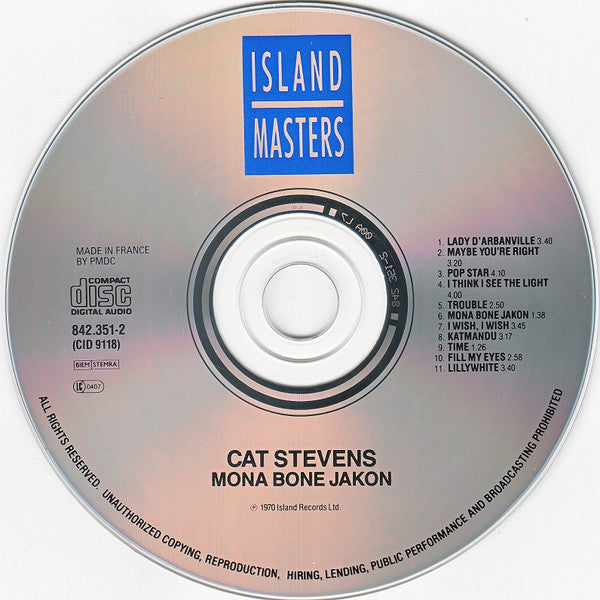 Cat Stevens : Mona Bone Jakon (CD, Album, RE)