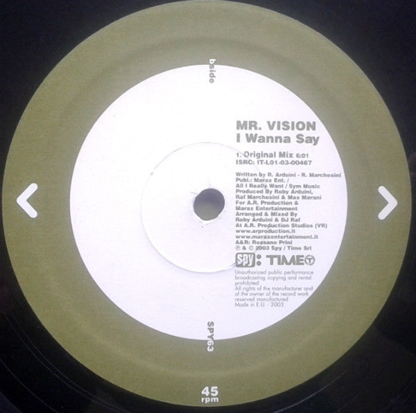 Mr. Vision : I Wanna Say (12")