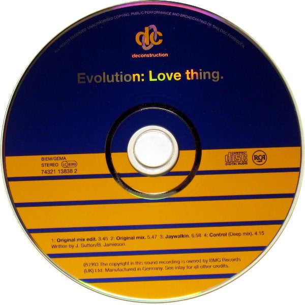 Evolution : Love Thing (CD, Maxi)